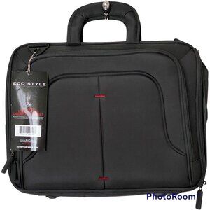 Eco Style 16" Laptop Case Black Handles & Strap Nylon Lightweight Etpr-Rd15-Cf